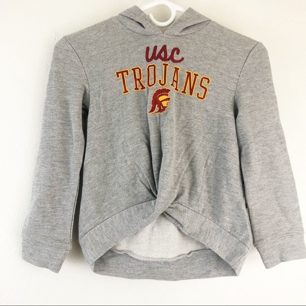 USC Trojans Ruched front Grey  girls Hoodie XS